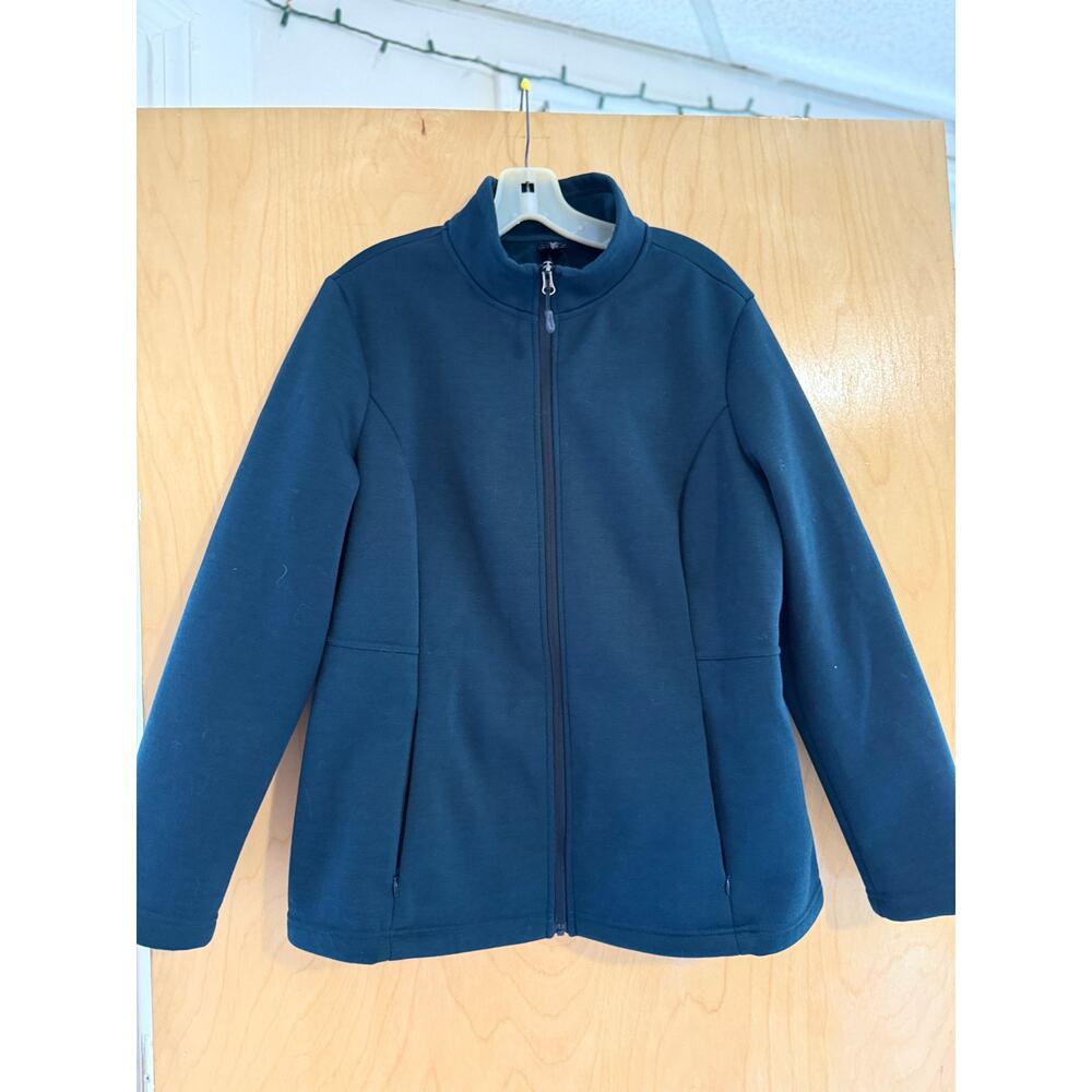 32 Degrees Heat Teal Fleece Lined Full Zip Jacket Stand Collar Women's XL